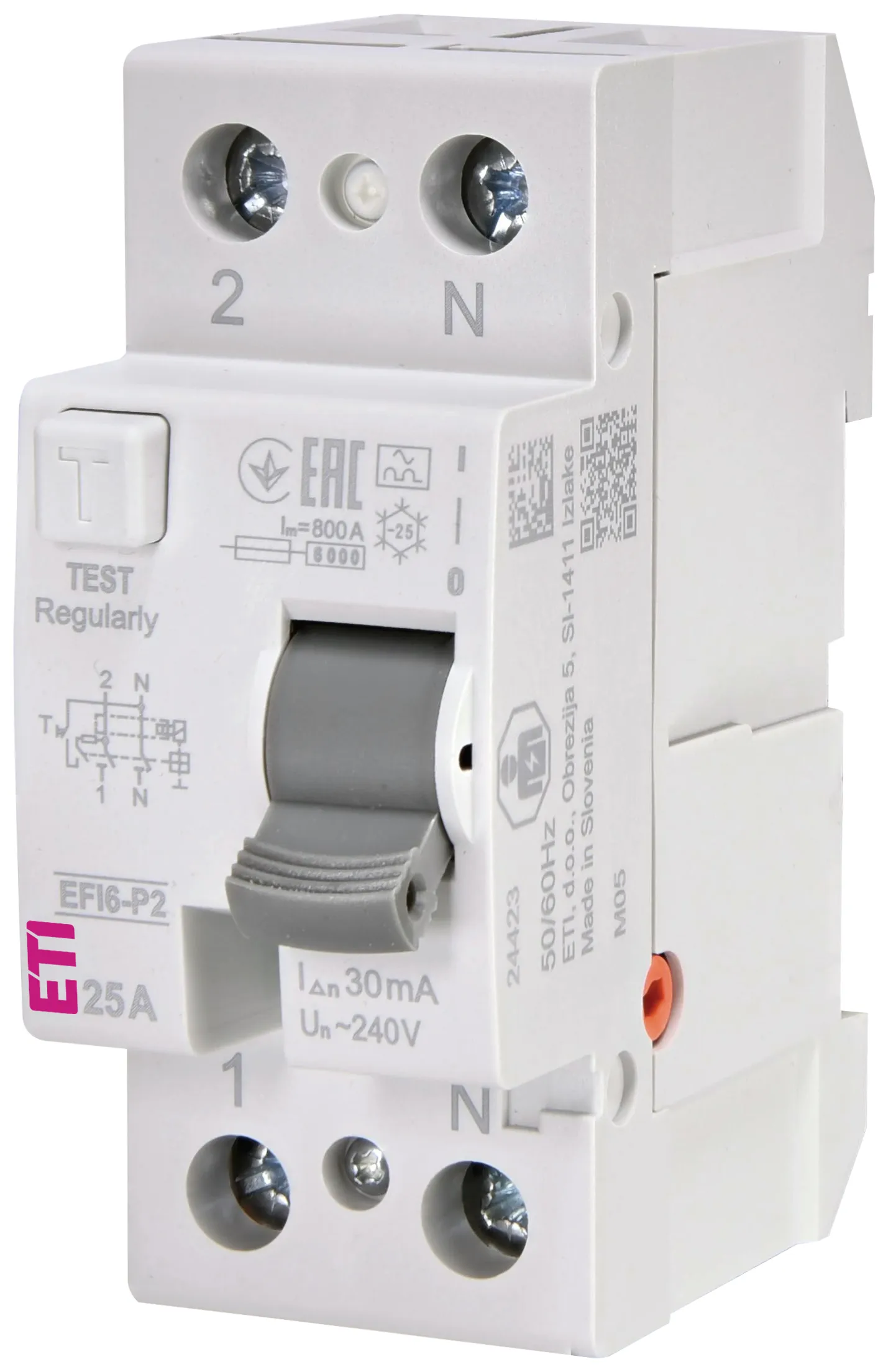 Wyłącznik ochr. różnicowoprąd. EFI6-P2 A 25/0.03 002061261