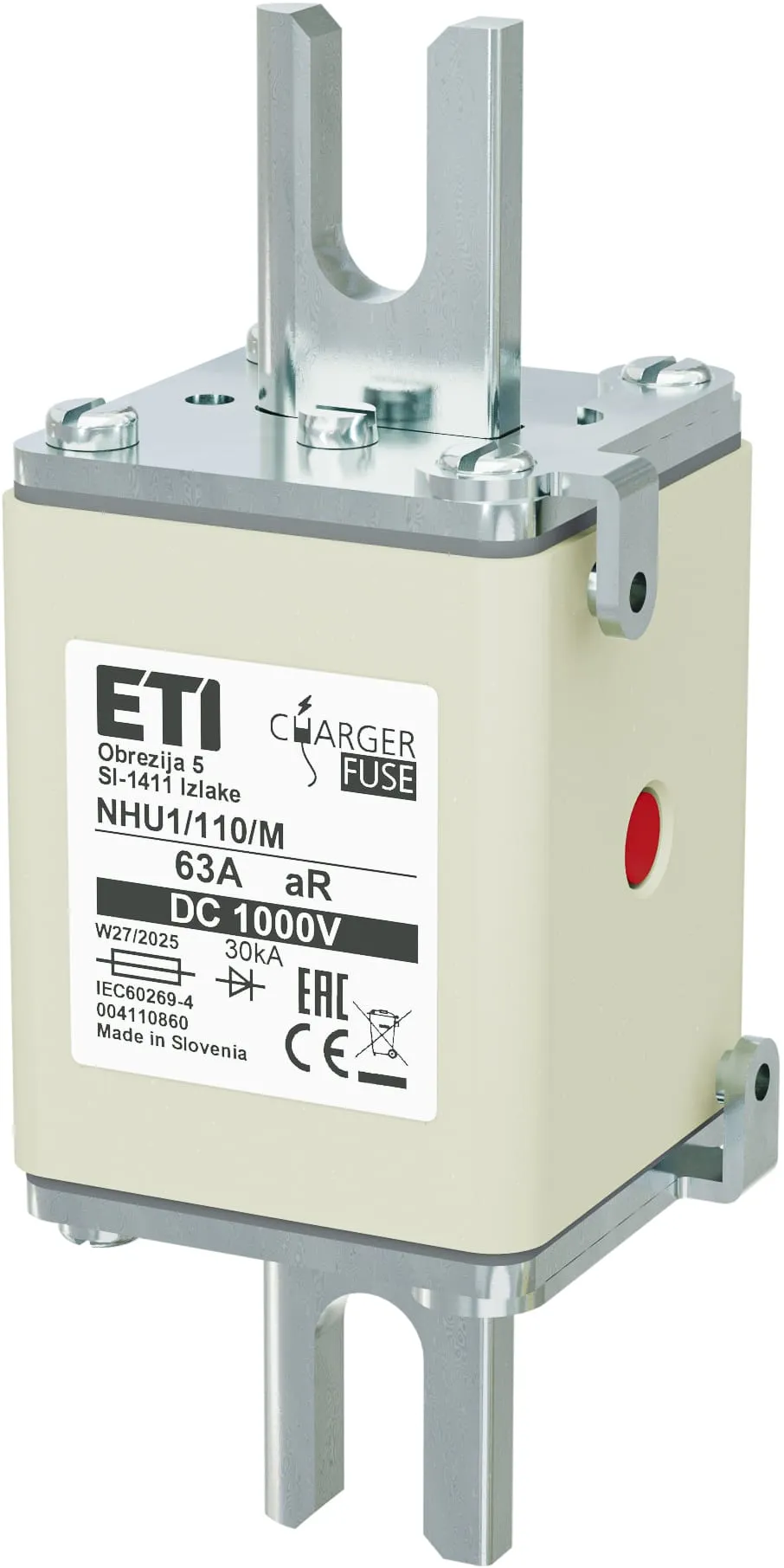 Wkładka topikowa NHU1/110/M aR 63A/1000V DC 004110860