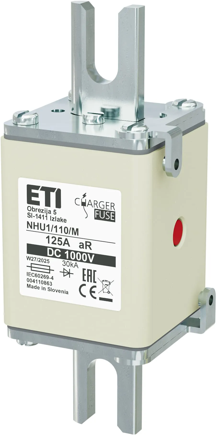 Wkładka topikowa NHU1/110/M aR 125A/1000V DC 004110863