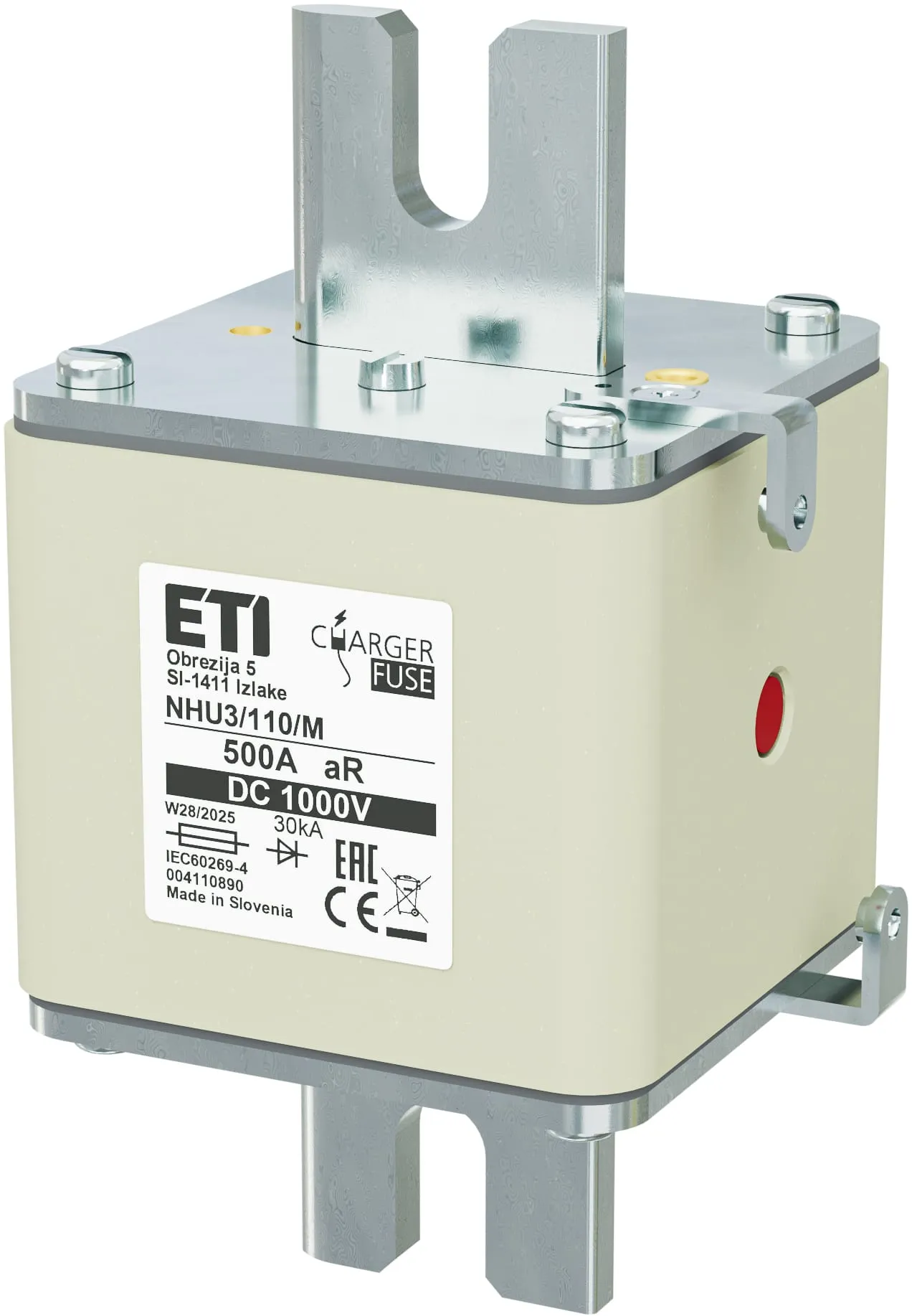 Wkładka topikowa NHU3/110/M aR 500A/1000V DC 004110890