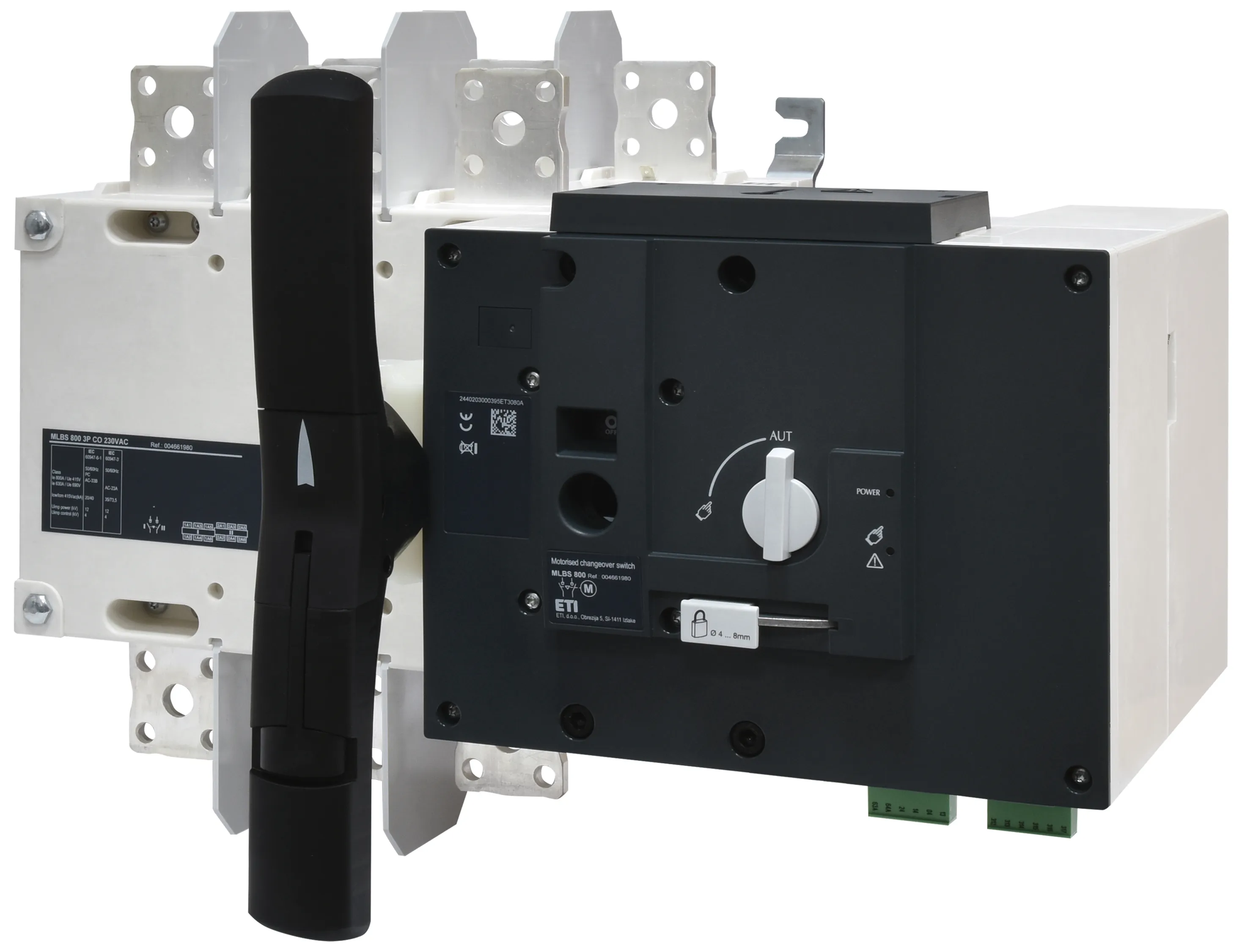 Przełącznik 1-0-2 z nap.siln. MLBS 800 3P CO 230VAC 004661980