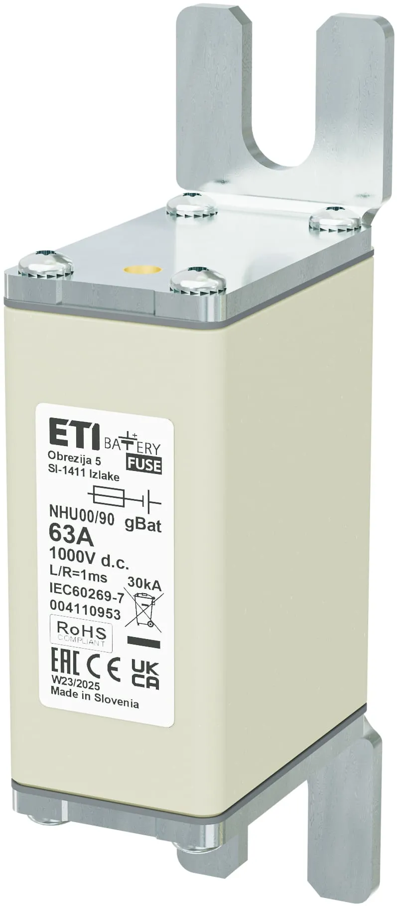 Wkładka topikowa NHU00/90 gBat 63A/1000V DC 004110953