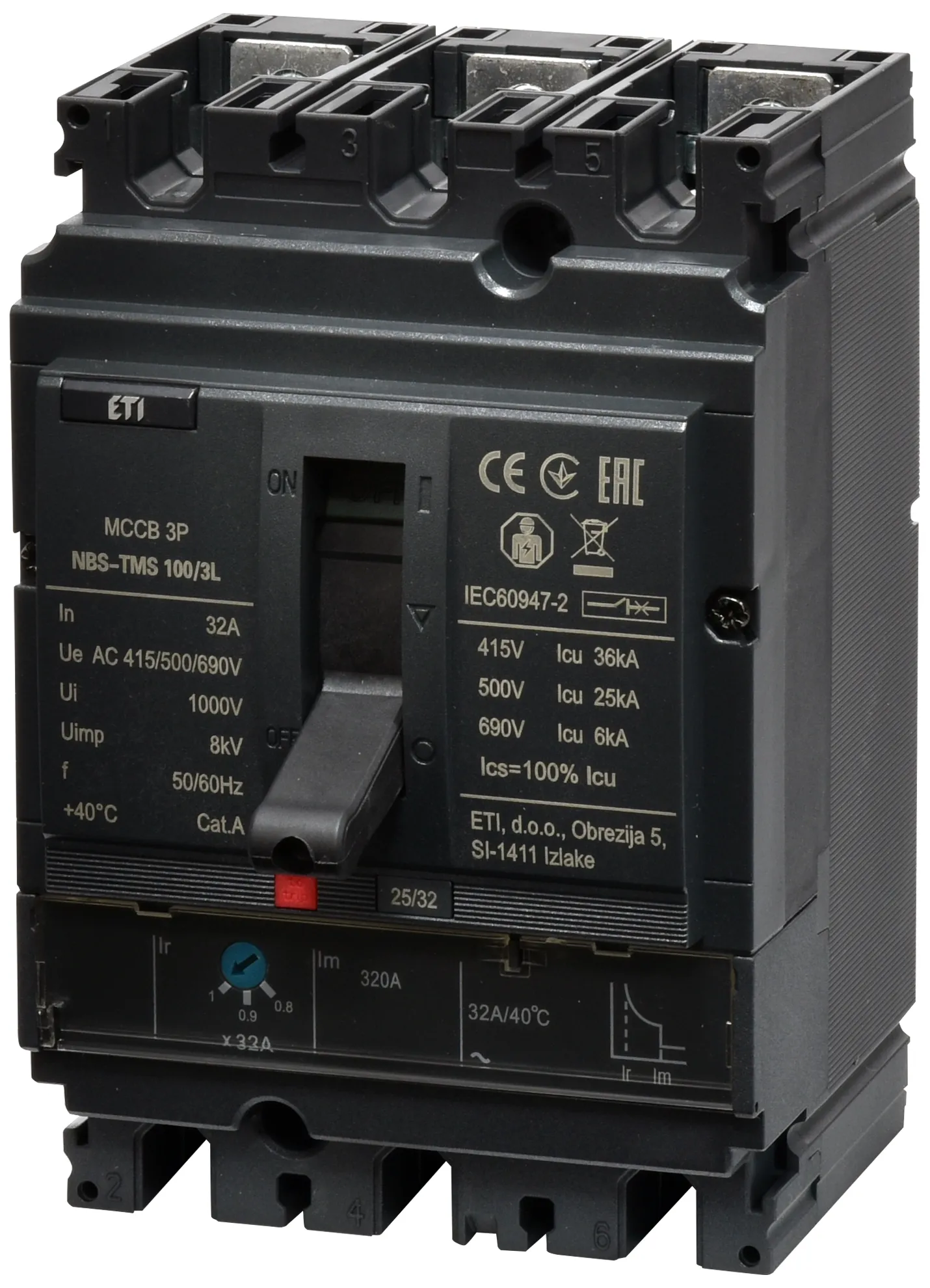 Wyłącznik mocy NBS-TMS 100/3L  32A 3P 004673002