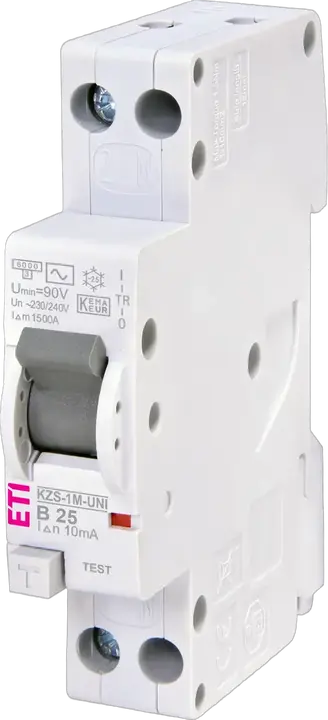 Obraz KZS-1M-UNI 1p+N AC B25/0.01