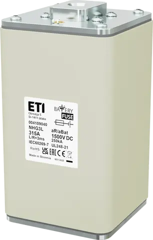 NHG3L aR/aBat 315A/1500V DC AL