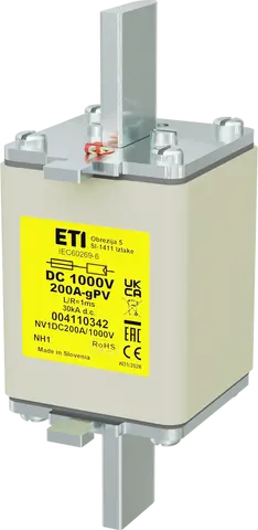 Obraz NH1 gPV 200A/1000V DC