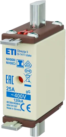 NH000/I gG 25A/400V
